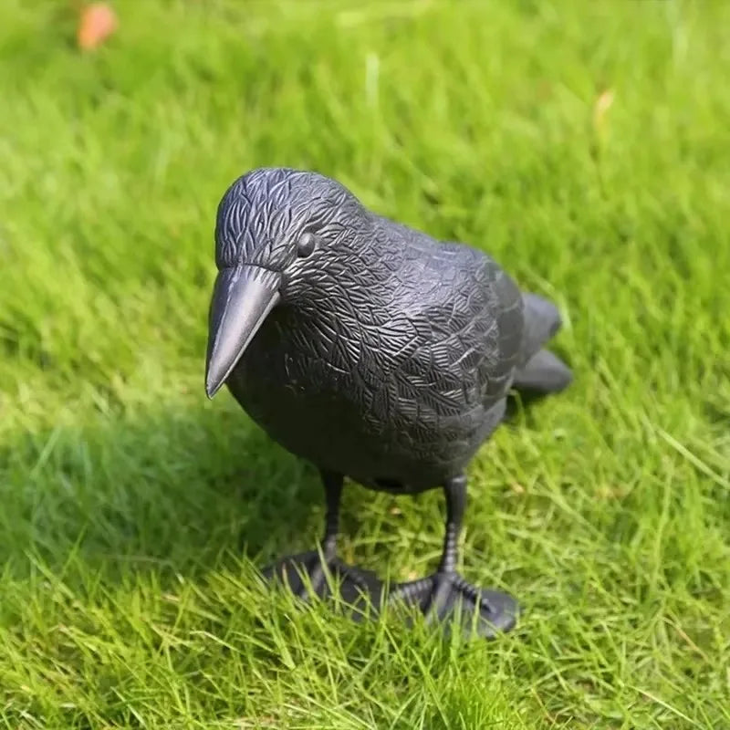 Lifelike Crow Decoy 35 cm | Effective Bird Control for Balcony and Garden