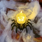 Gruselige Halloween-Dekoration – Spinnenrücken Ornament mit Kerzen und Augen