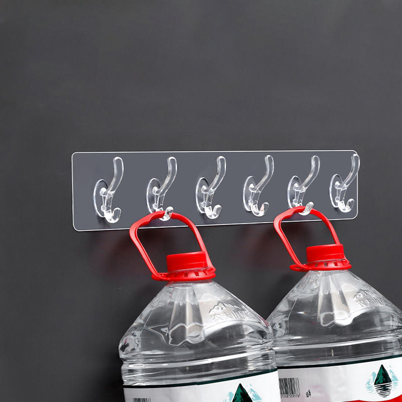 6 Stück Multifunktionale Selbstklebende Haken - Wandhaken Transparent