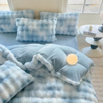 Gemütliches Plüsch Bettwäsche Set – Warm und weich für Herbst & Winter | Wendbares Design in Kaninchenfell & Milchvelours