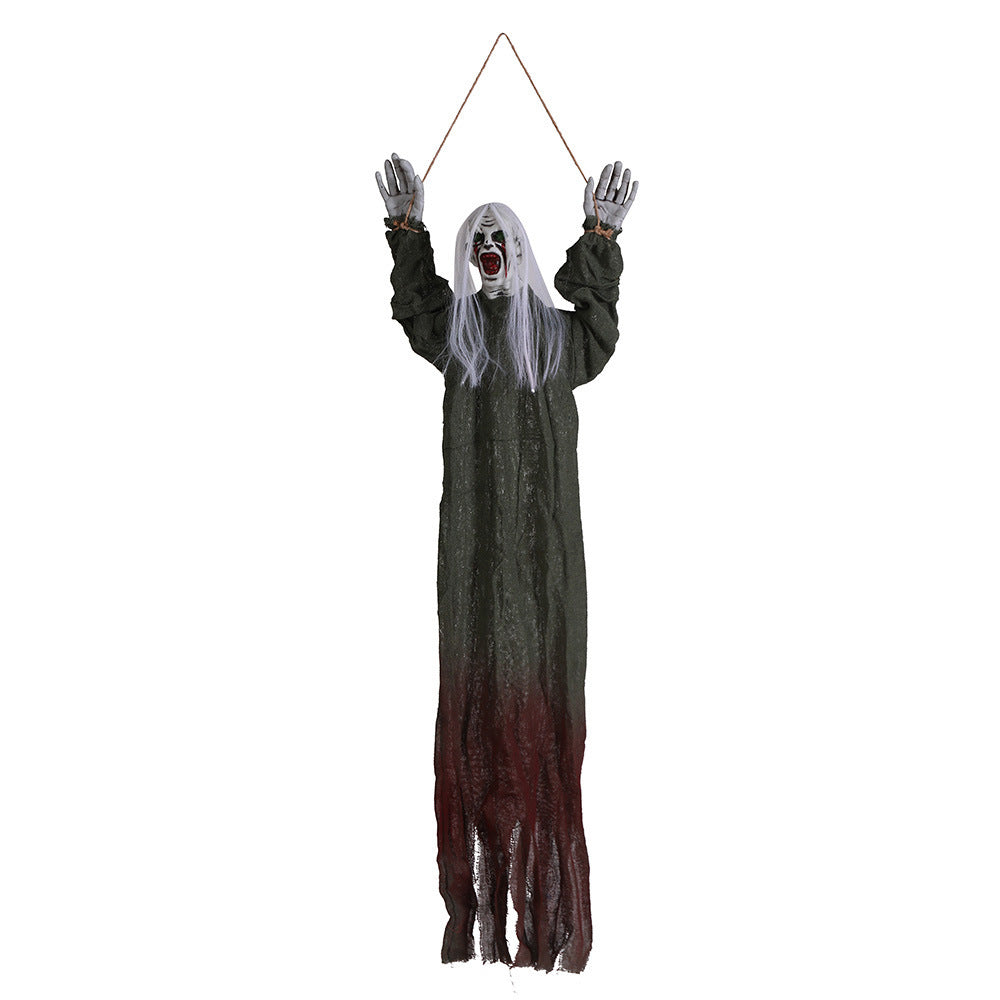 Gruselige Halloween-Deko – Schwebender Geist mit Blutflecken