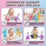 Babyspielzeug mit Saugnapf – Giraffe für sensorische Stimulation