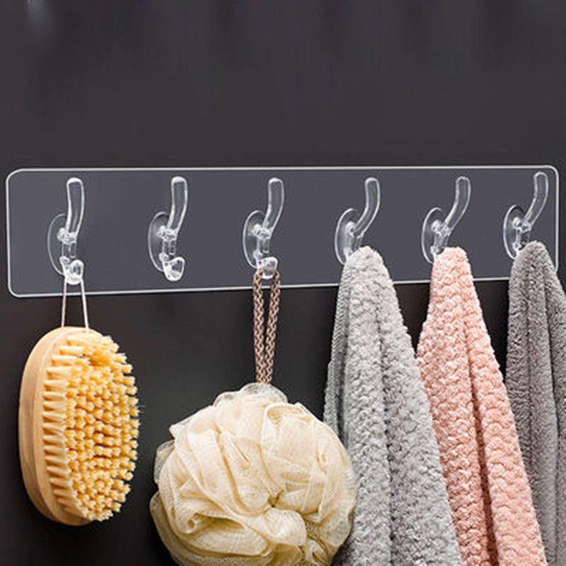 6 Stück Multifunktionale Selbstklebende Haken - Wandhaken Transparent