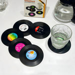 Retro Record Coasters – Stylish Table Accents for Music Fans (6 Pieces)
