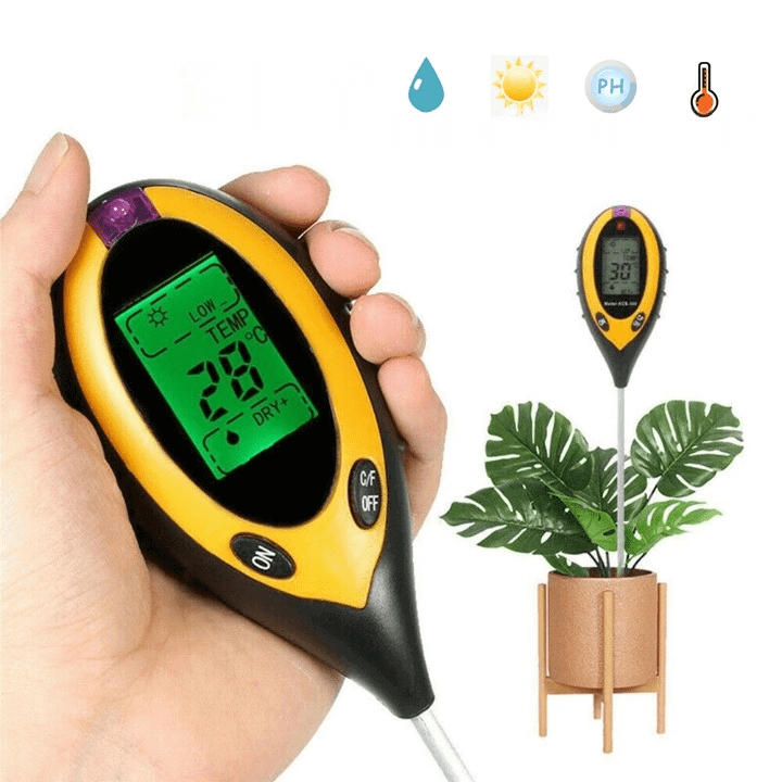 All-in-One Soil Analyzer: pH, Moisture, Temperature, Light
