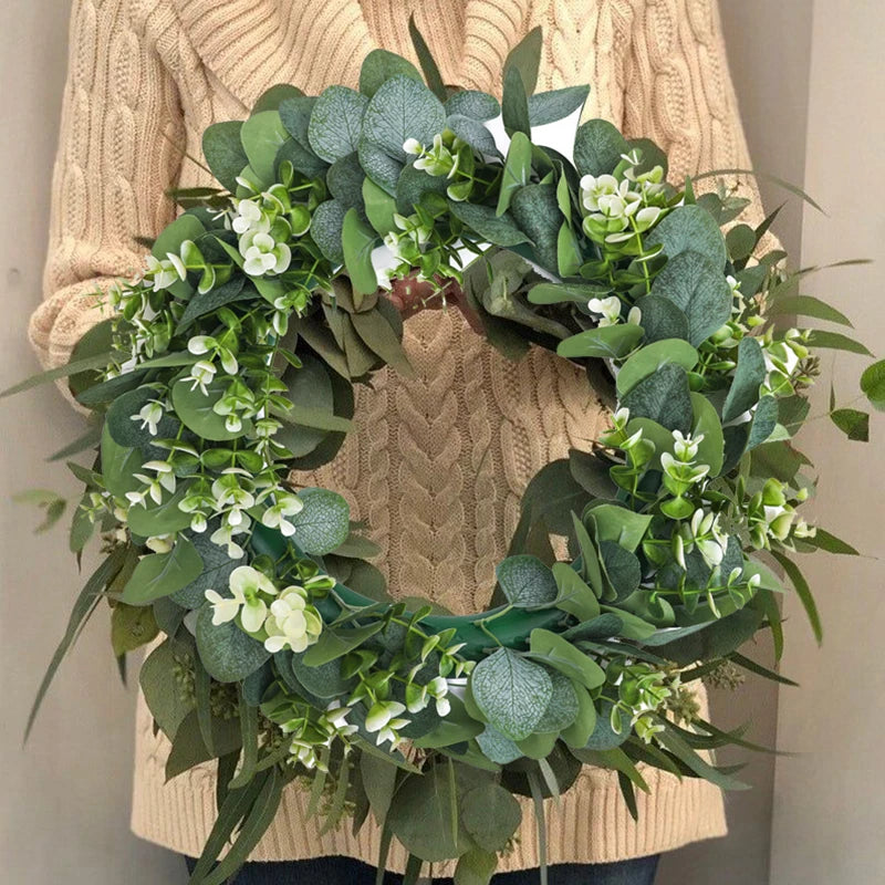 Eucalyptus Bliss | Handmade Eucalyptus Wreath with Flowers | Perfect Decoration for Any Occasion