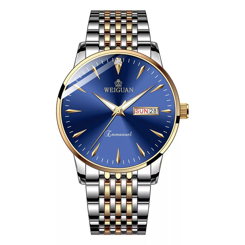 Stilvolle Herrenarmbanduhr mit automatischem Kalender und Luminiszenz