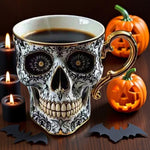 Gothic Schädel Becher Noctura – Handbemalte Dekoration mit Kunstmotiv