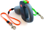 Two-dog retractable leash with 360-degree swivel mechanism