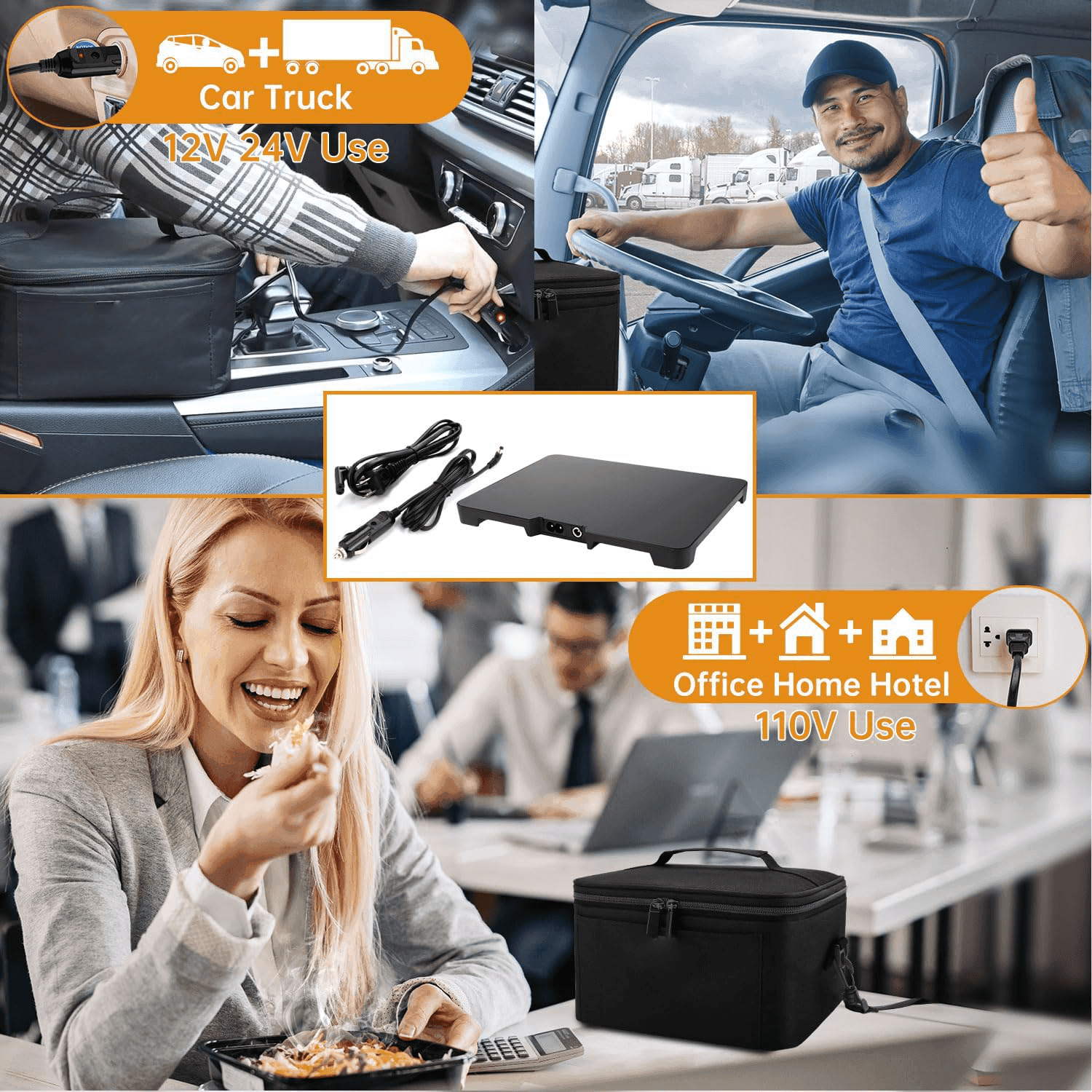 Elektrische Tragbare Lebensmittelwärmer-Lunchbox mit 3-in-1-Anschluss