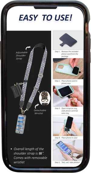 Stylish carrying strap for smartphones and cards