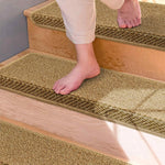 Rutschfeste Teppich-Stufenmatten mit Kanten Schutz – Treppensafe (14er Pack, Beige)