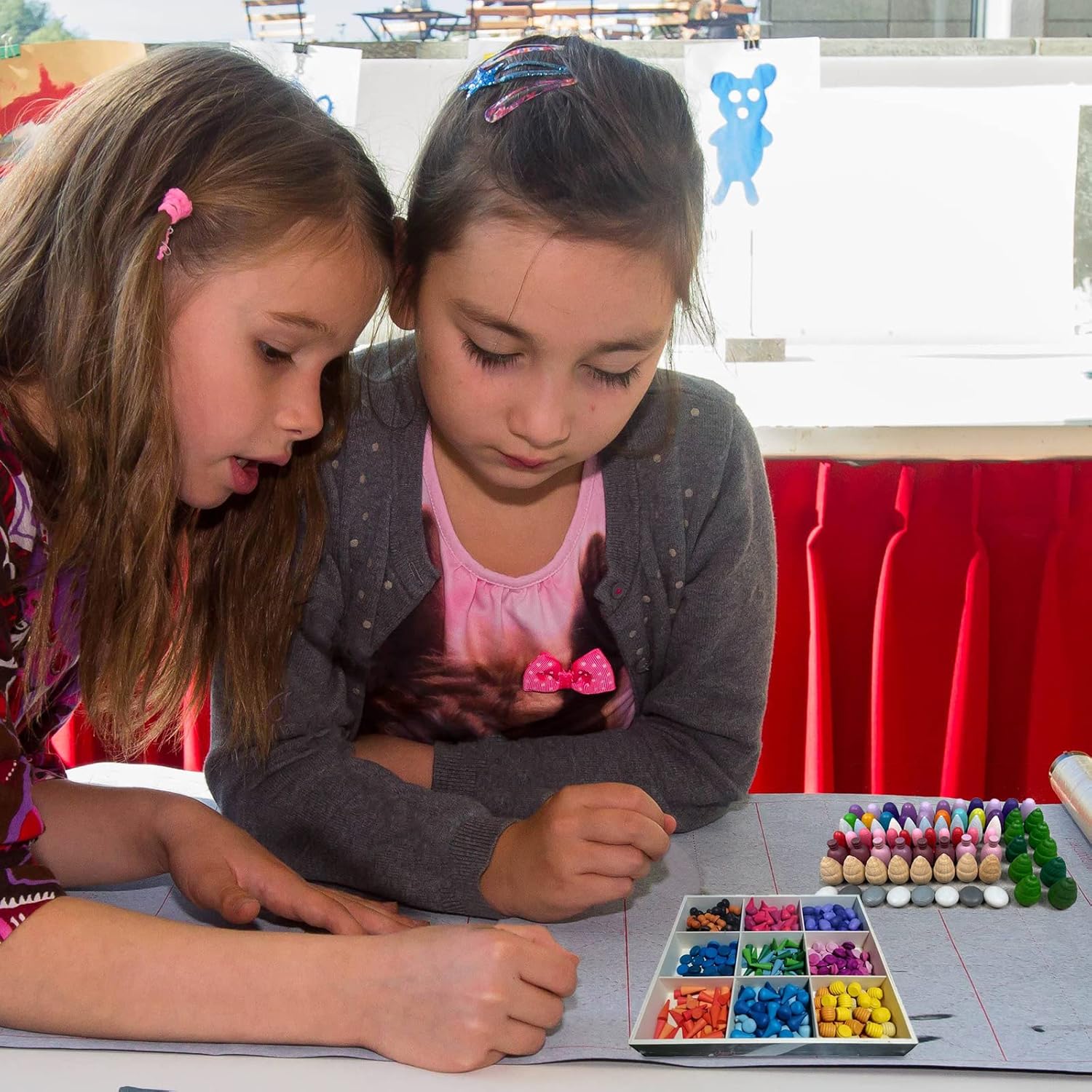 Bunte Holzbausteine für kreatives Spielen