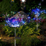 4er Set Solar Feuerwerk Gartenlichter - Wetterfeste LED Dekoleuchten, Solarenergie für Garten und Terrasse
