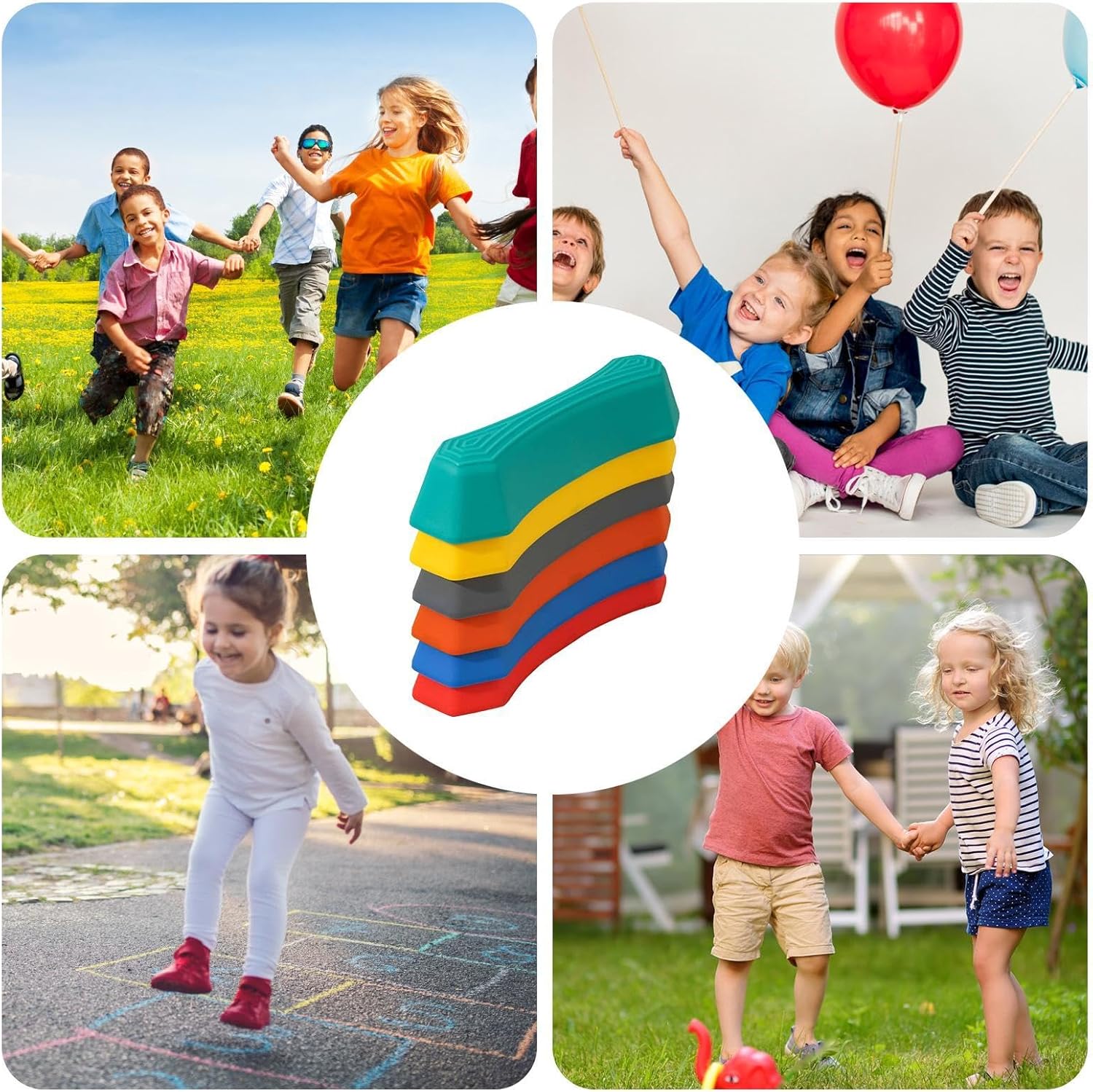 Bunte Balanceblöcke für spielerisches Gleichgewichtstraining