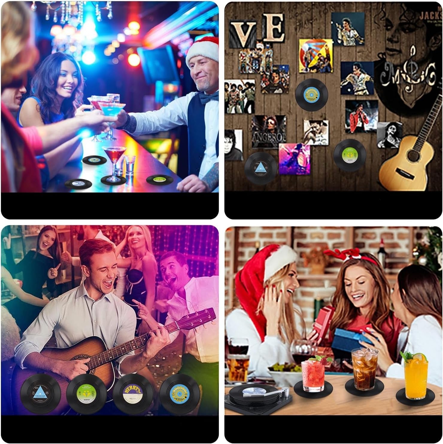 Retro Record Coasters – Stylish Table Accents for Music Fans (6 Pieces)