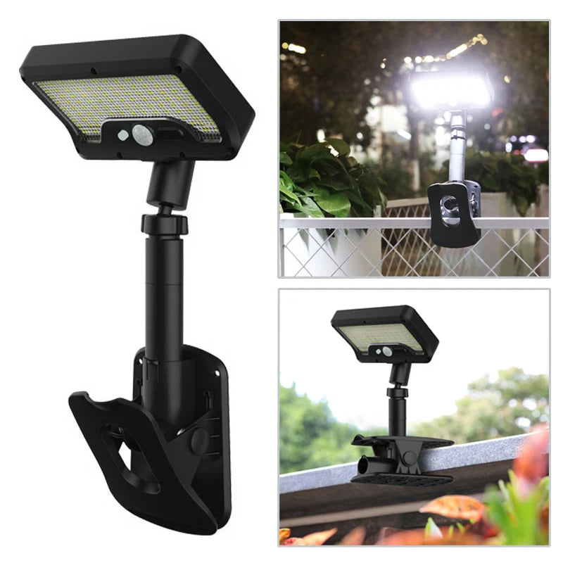 Sicherheits-Solarleuchte mit Bewegungssensor | 360° Anpassbar | Vier Lichtmodi | Wetterfest & USB-Ladung