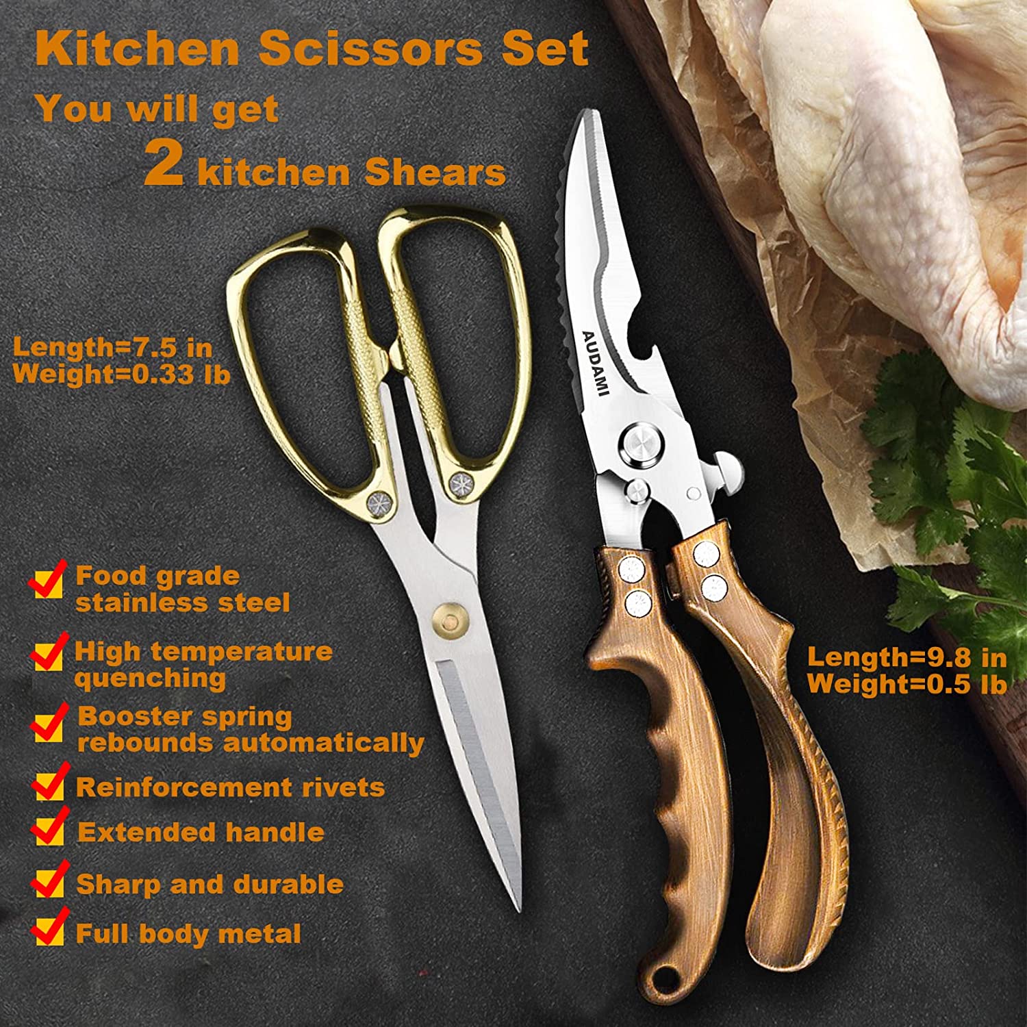 Küchenprofi | Robustes Scheren-Set für die Küche – 2er Pack