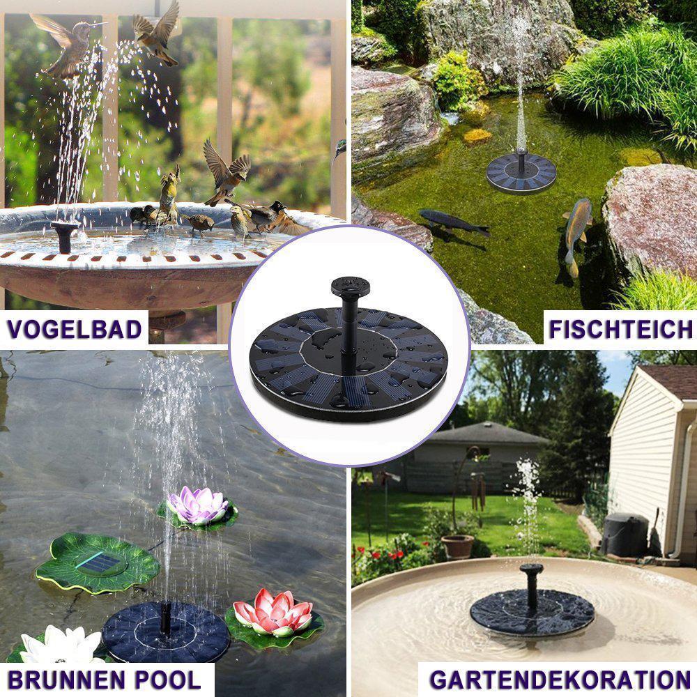 Solarbrunnenpumpe mit Wasserweichmacher – Für Teich, Vogelbad oder Garten dekorieren