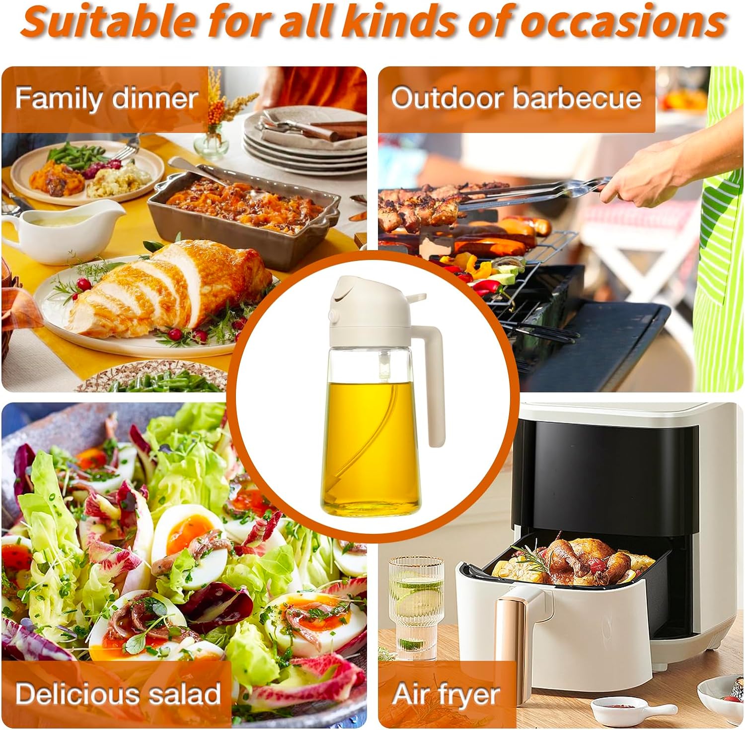 Praktische 2-in-1 Sprüh- und Ausgießflasche – 470 ml Glas