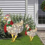 LED Huhn mit Schal für Winter – Weihnachtsdekoration für drinnen und draußen