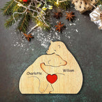 Personalisierbares Holzpuzzle mit Bärenmotiven für die Familie