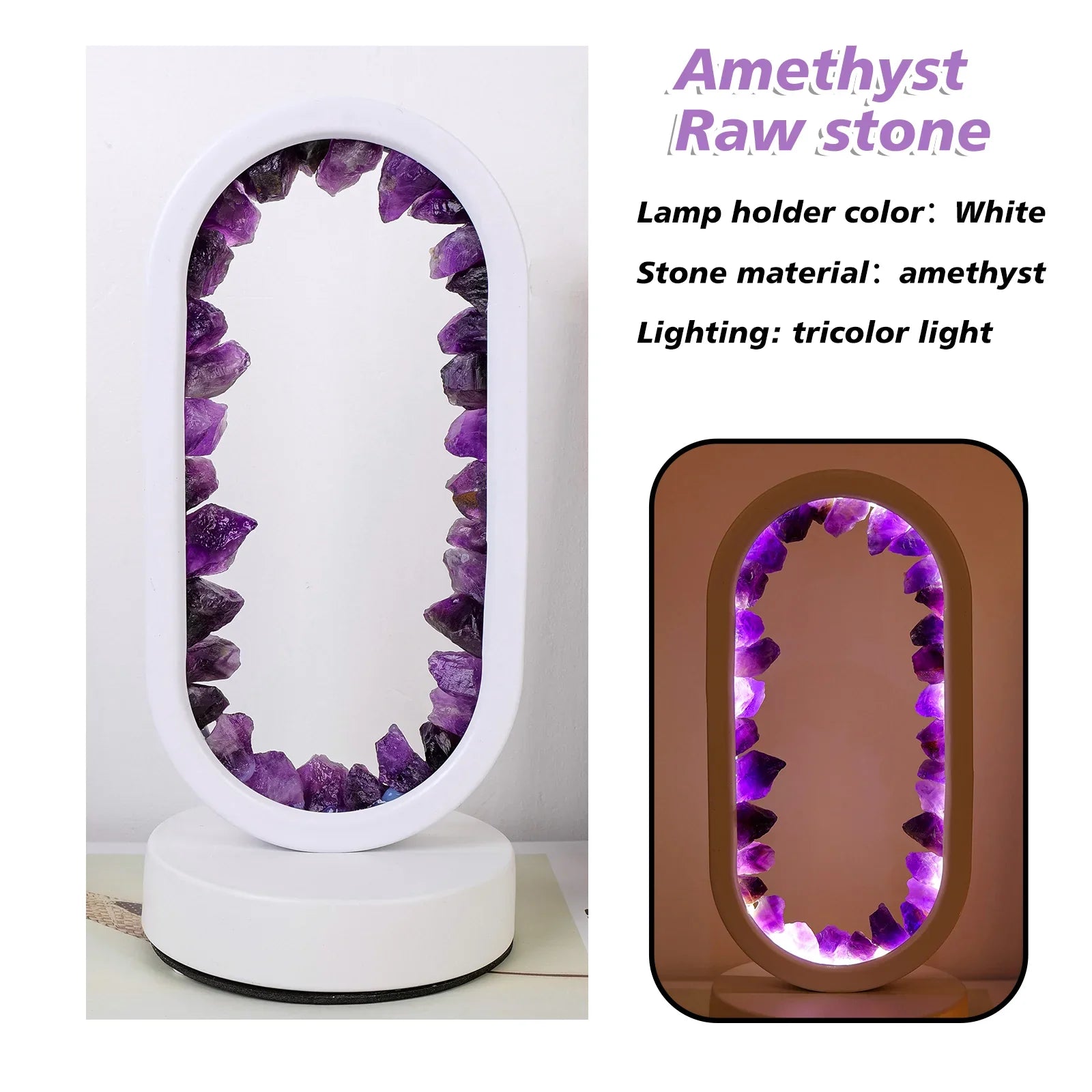 Handgefertigte Amethystlampe für Entspannung und Ruhe – CrystalGlow