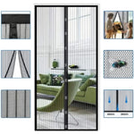 Insect screen for doors with automatic closing mechanism