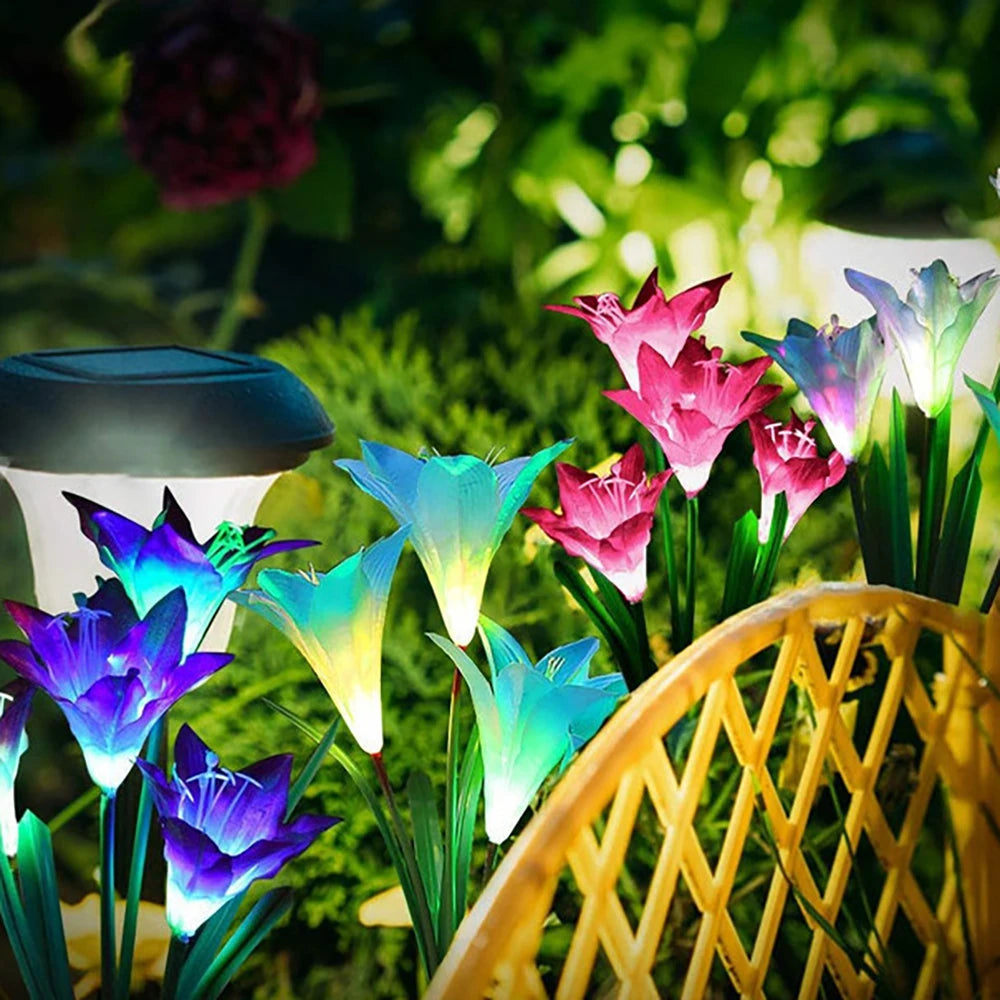 Fascinierende Solar-LED-Gartenlichter in Blumenform – Farbwechselnde Dekoration für Außenbereiche