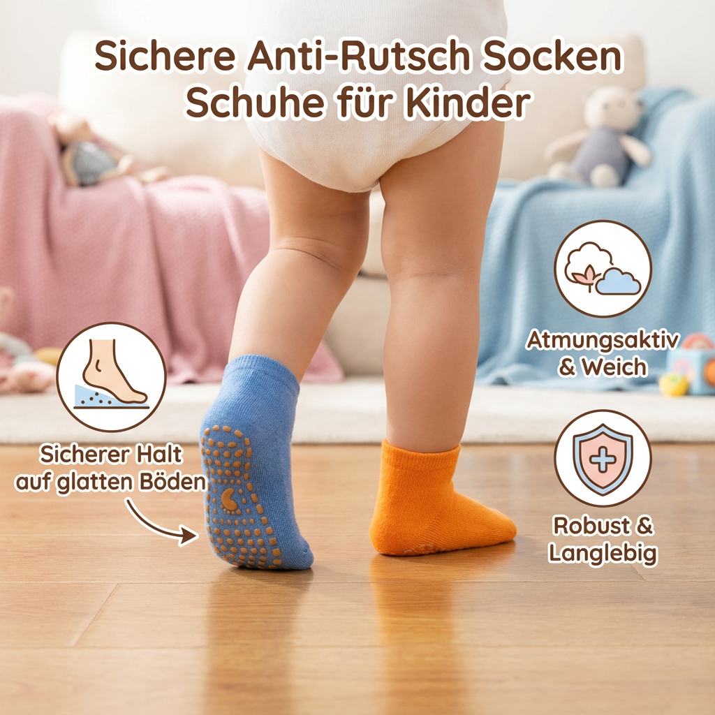 Rutschfeste Socken-Schuhe für Kinder – Sicherer Halt und Komfort