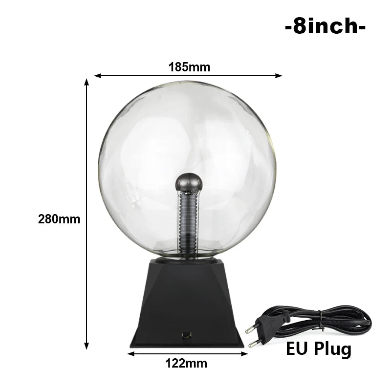 Luminara | Fascinating Plasma Light Sphere with Touch Sensor | LED Lamp with Sound Control | 220V EU Plug | 10–20 cm | Decorative Light for Any Occasion