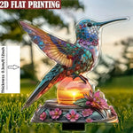 Colorful Hummingbird Garden Stake | Decorative Outdoor Lamp