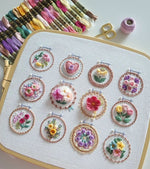 Blumen-Stickset für Einsteiger – 12 Designs, Komplettset