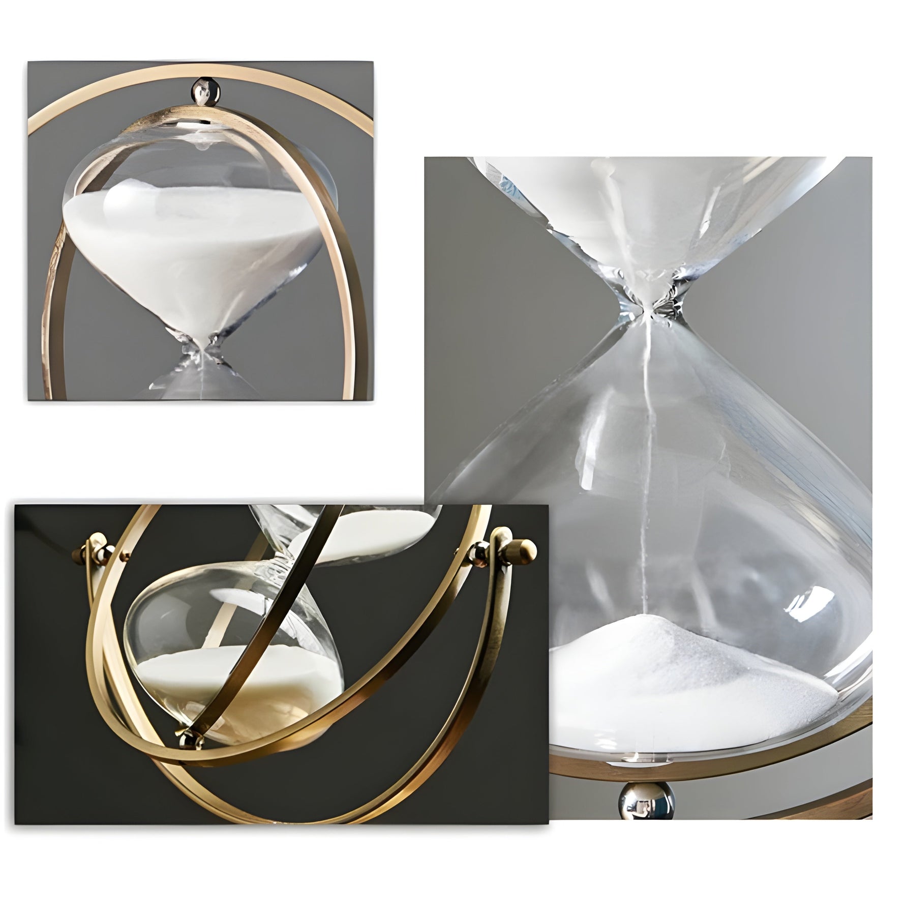 Elegante Sanduhr mit Goldrahmen – Zeitloses Design für Ihr Zuhause