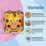 Sensorisches Geschichtenbuch mit Giraffen im Montessori-Stil