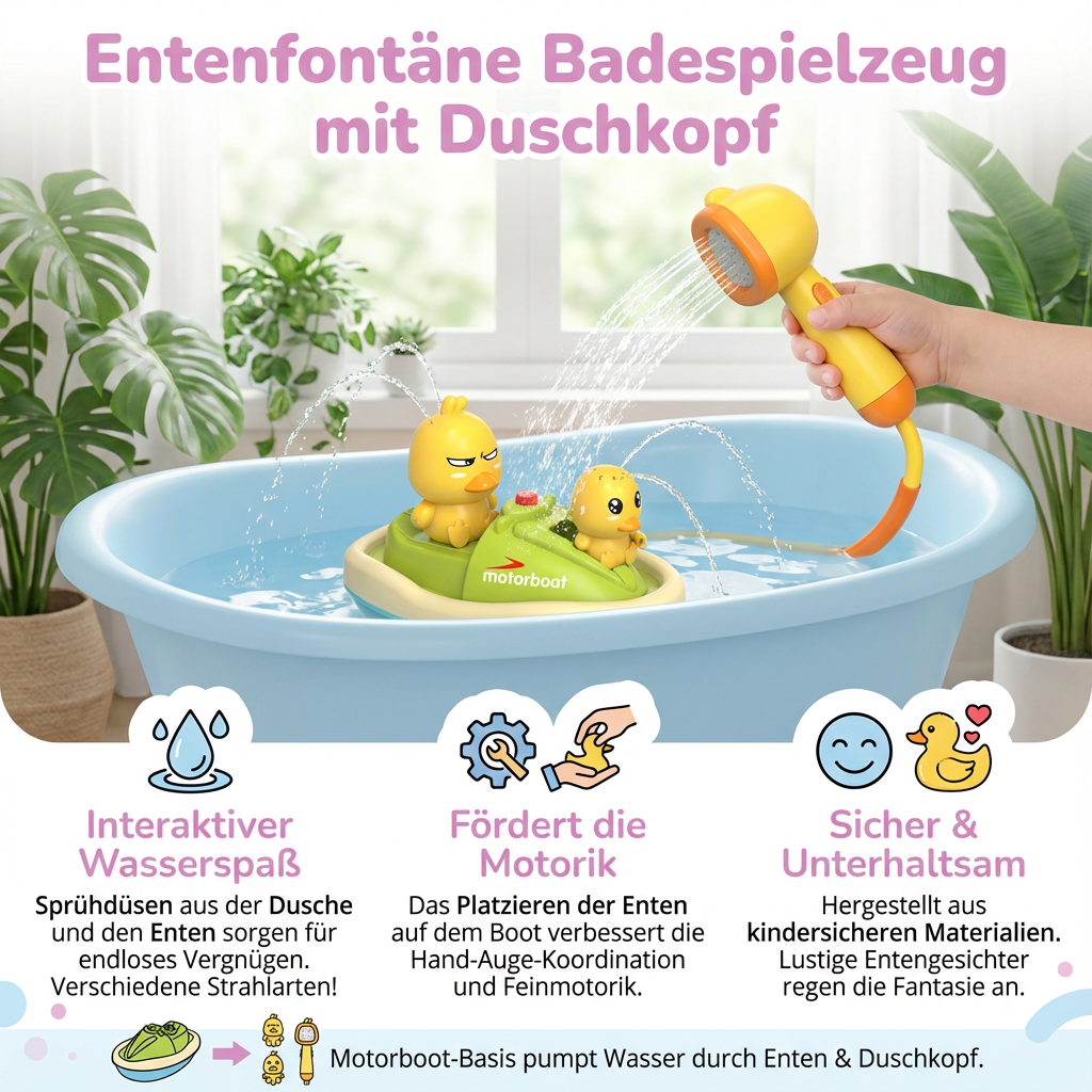 Duschkopf-Badespielzeug in Form einer Ente