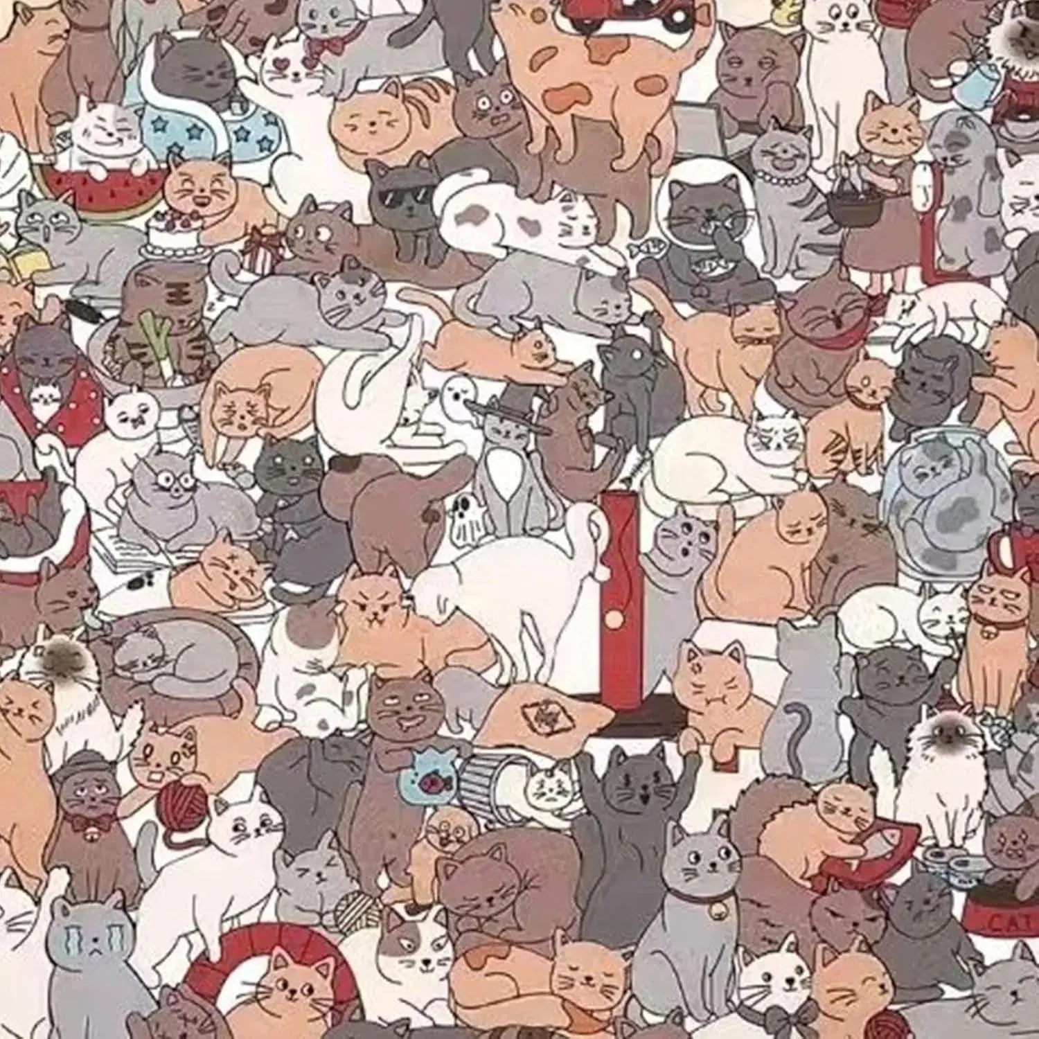 Katzenspaß Puzzle – 135 Teile, Katzenform