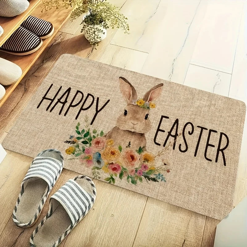 Spring Charm Doormat | Non-Slip & Easy-Care | Bunny Design for Entrance & Bedroom 40x60–60x90 cm