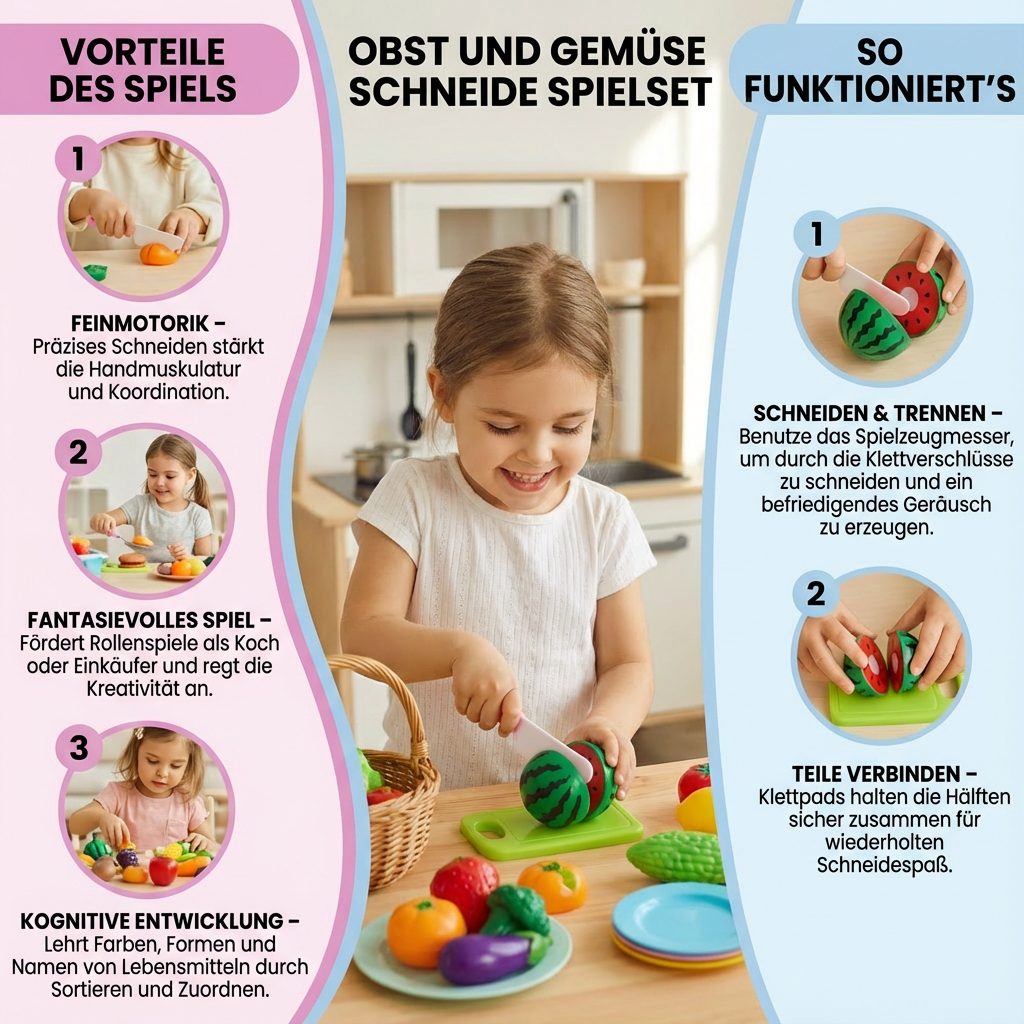 Spielset zum Schneiden von Obst und Gemüse