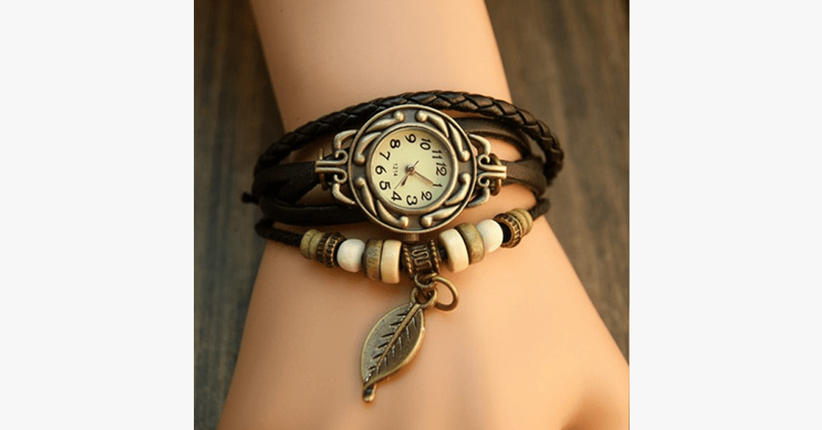 Naturinspirierte Vintage-Uhr im Boho-Stil