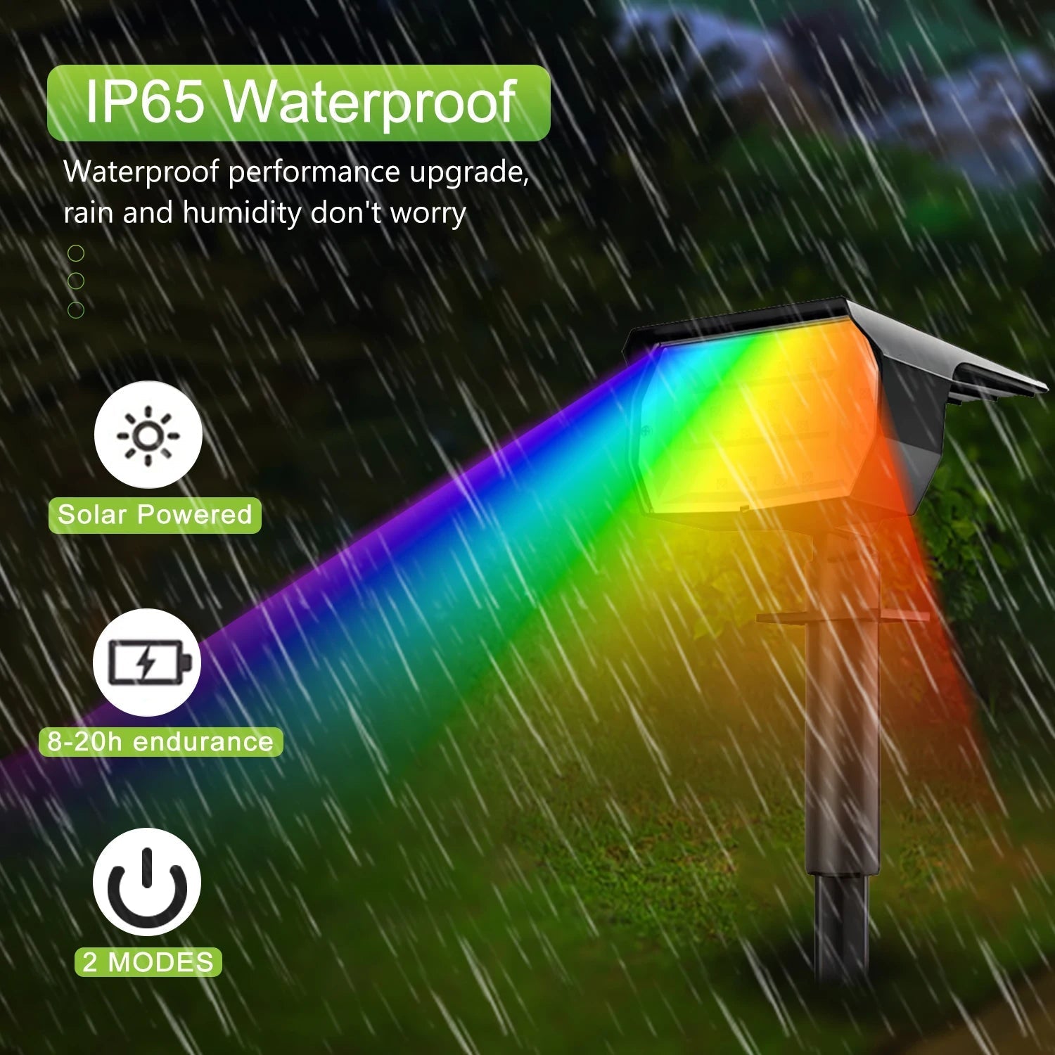 Farbige Solarleuchten für Ihren Garten | 37 RGB-LEDs | IP65
