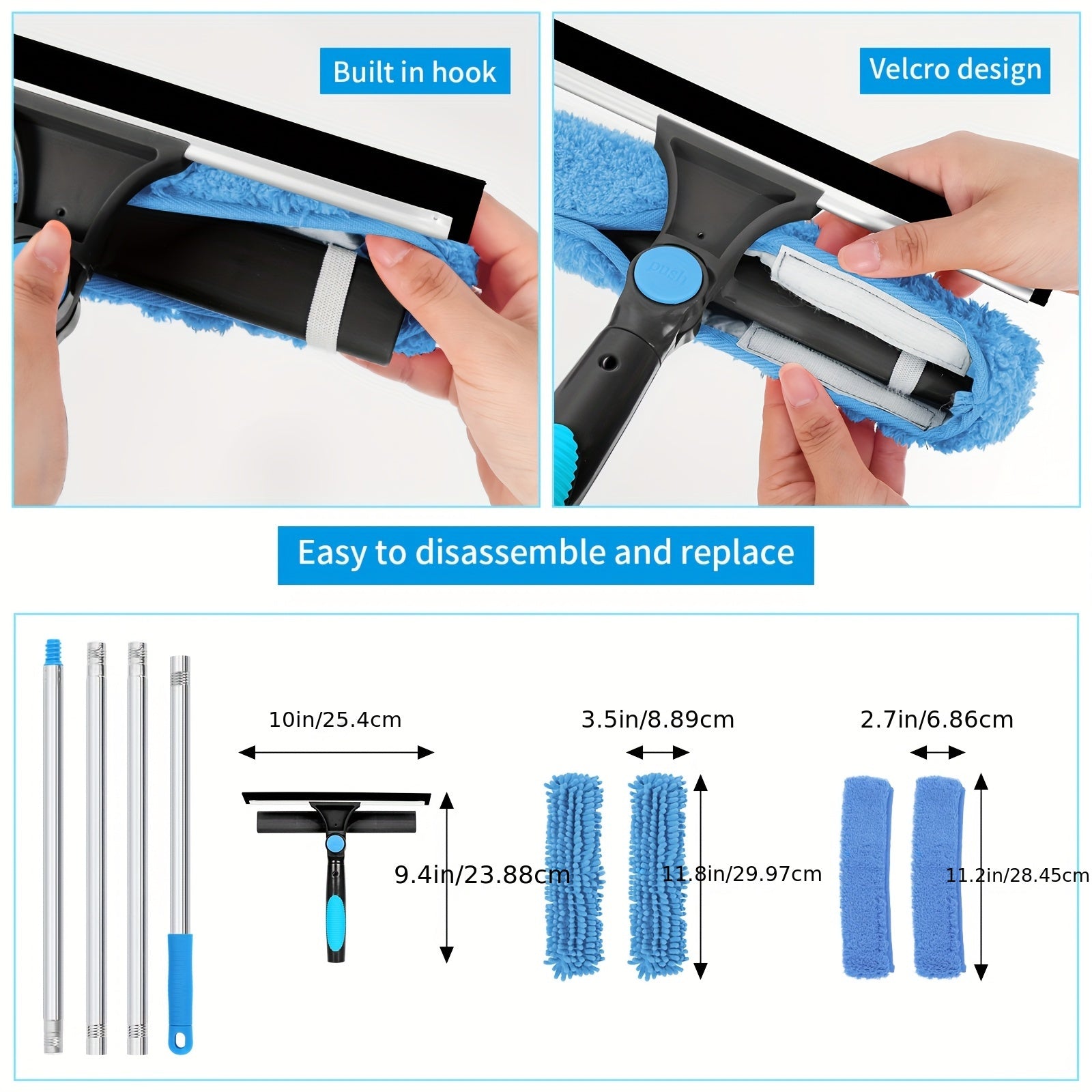 Glasklarer Fensterreiniger – Professionelles 2-in-1 Teleskopreinigungssystem