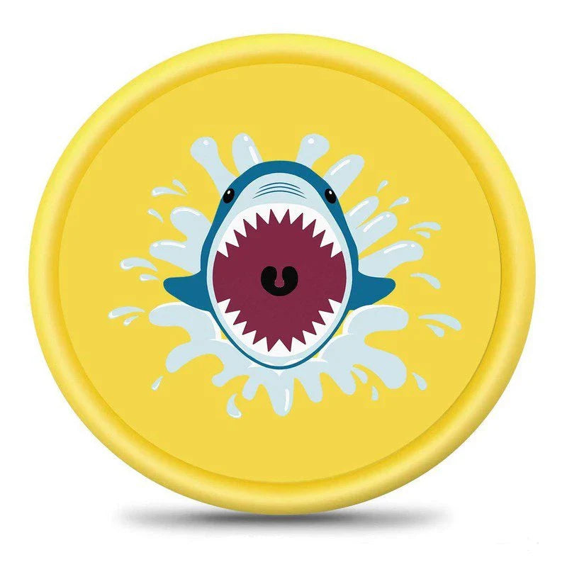 Aufblasbare Wassermatte für Kinder – Spritzmatte mit Haifisch-Motiv