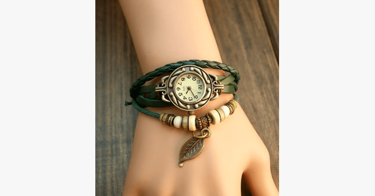 Naturinspirierte Vintage-Uhr im Boho-Stil
