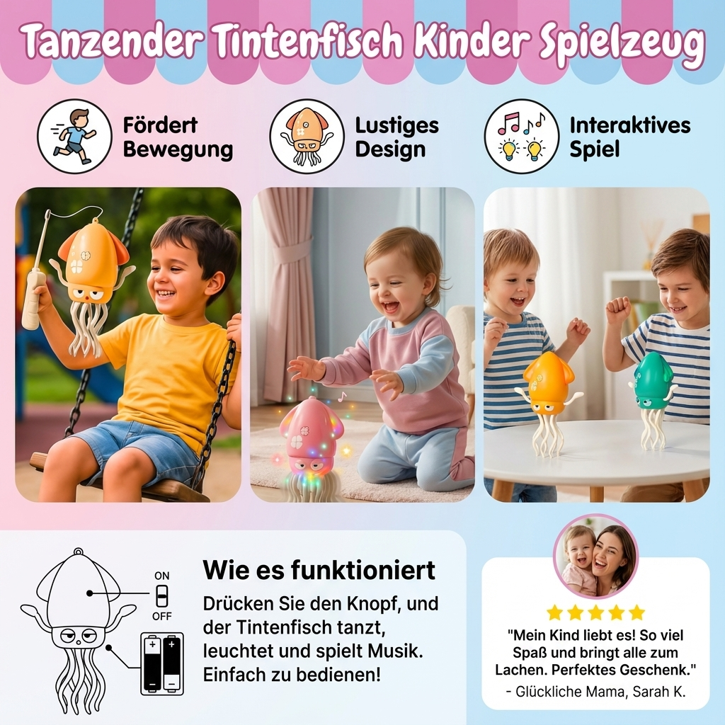 Spielzeug für Kinder: Tanzender Tintenfisch