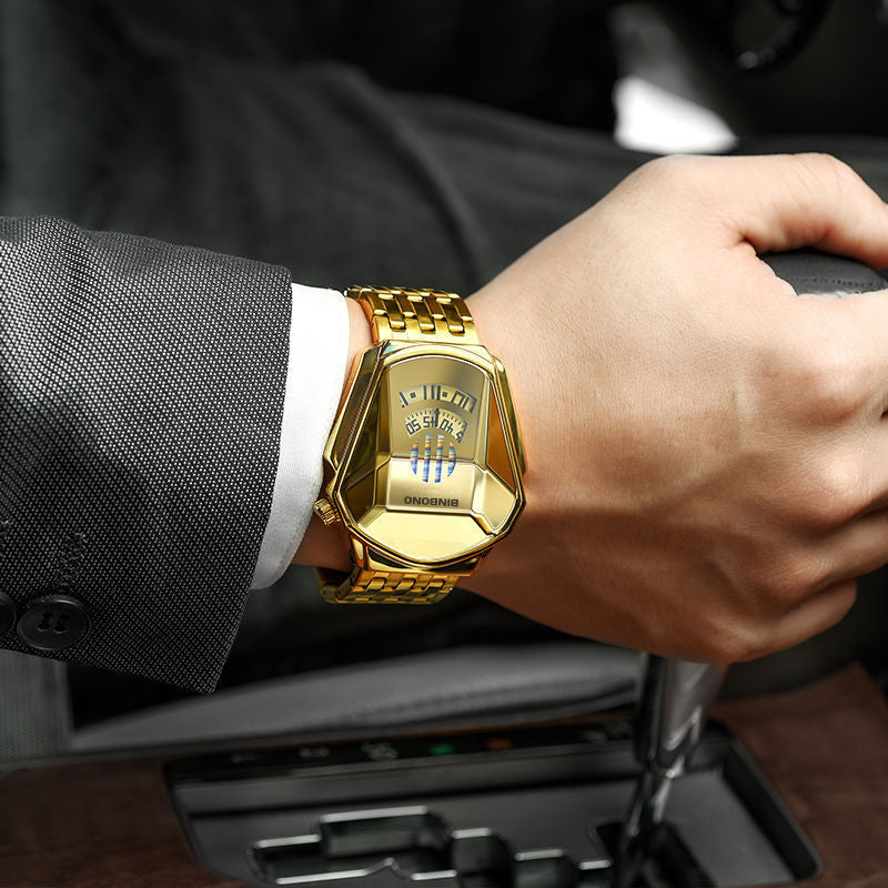 Elegante Herrenquarzarmbanduhr mit Diamantoberfläche