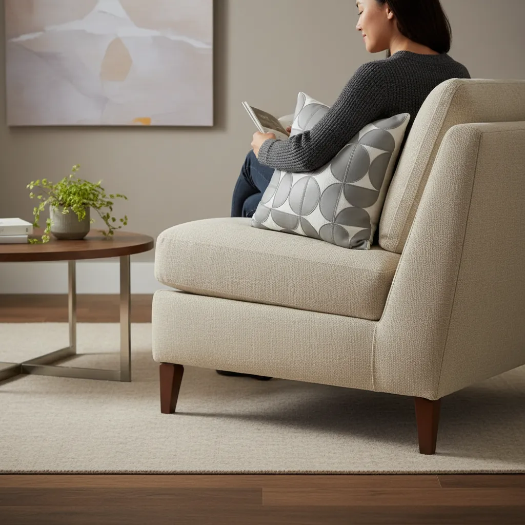 Elegant faux leather cushion cover with a modern geometric pattern