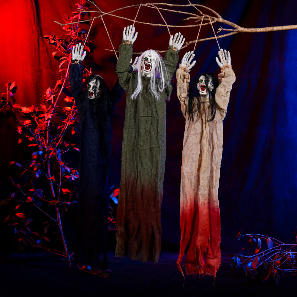 Gruselige Halloween-Deko – Schwebender Geist mit Blutflecken