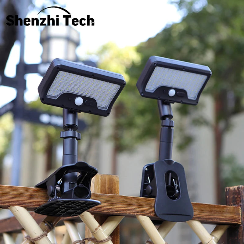 Sicherheits-Solarleuchte mit Bewegungssensor | 360° Anpassbar | Vier Lichtmodi | Wetterfest & USB-Ladung