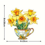 Sun Glow 2D Acrylic Flower Pot with Suncatcher for Windows